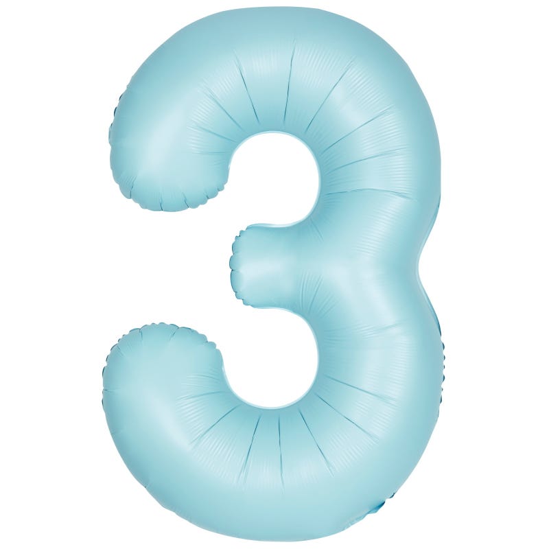 Pastel Matte Blue Foil 3 Balloon 86cm