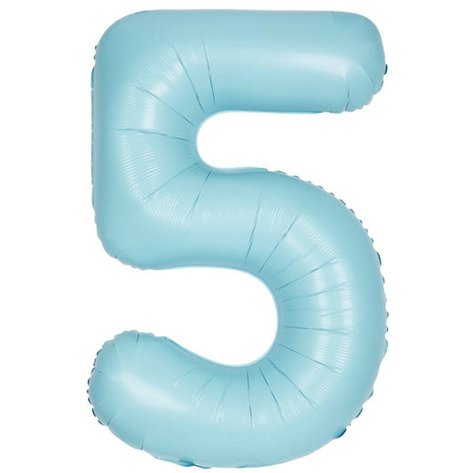 Pastel Matte Blue Foil 5 Balloon 86cm