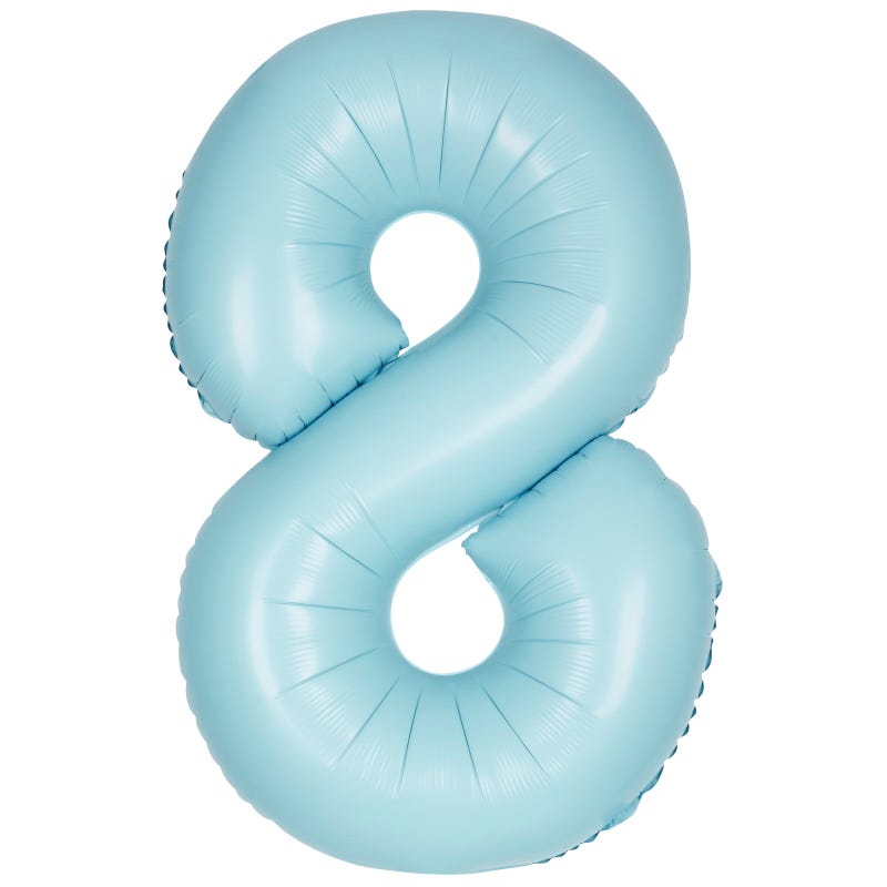 Pastel Matte Blue Foil 8 Balloon 86cm