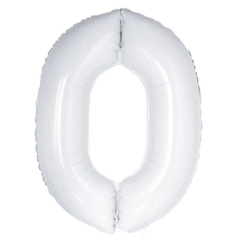 White Foil 0 Balloon 86cm