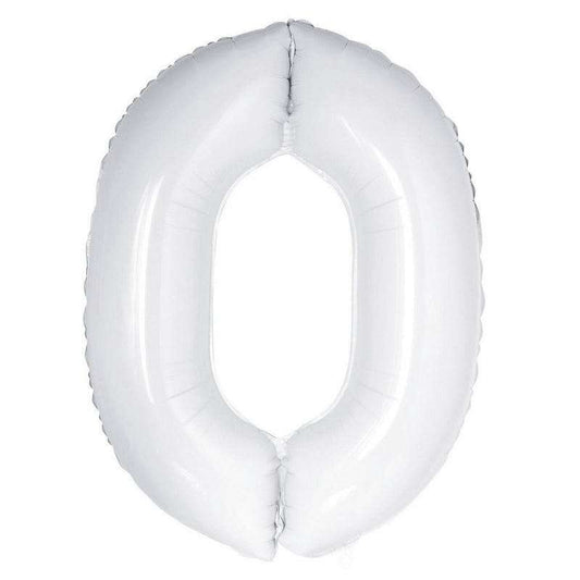 White Foil 0 Balloon 86cm