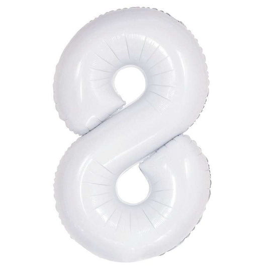 White Foil 8 Balloon 86cm