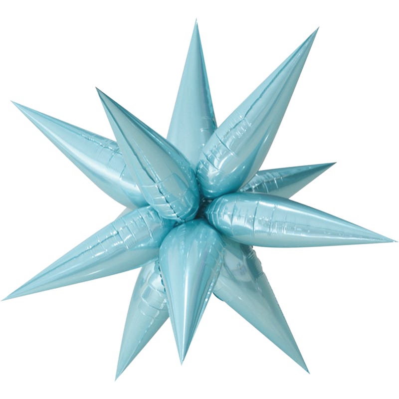 Powder Blue Starburst Foil Balloon 70cm