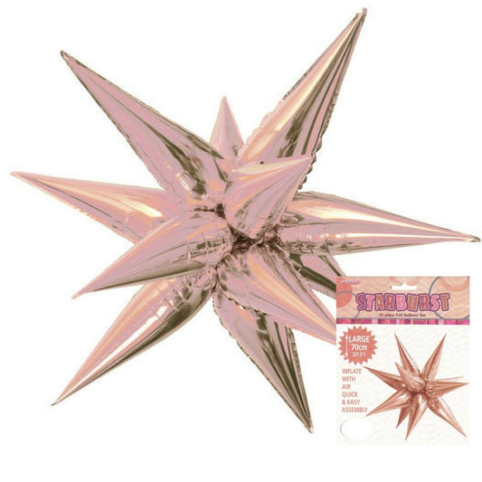 Rose Gold Starburst Foil Balloon 70cm