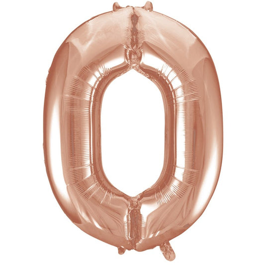 Rose Gold Foil 0 Balloon 86cm