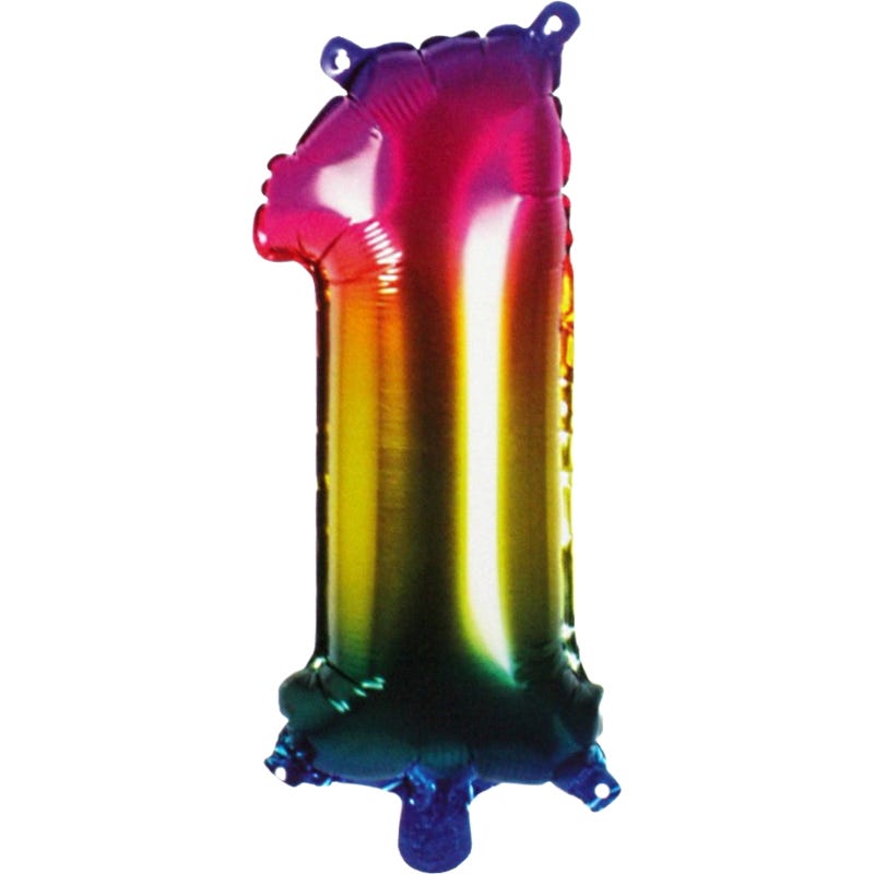 Rainbow Number 1 Balloon 86cm