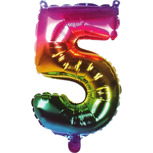 Rainbow Number 5 Balloon 86cm