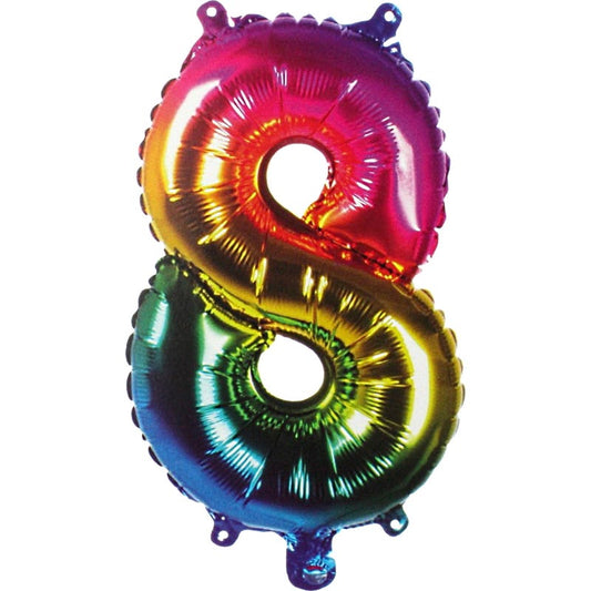 Rainbow Number 8 Balloon 86cm