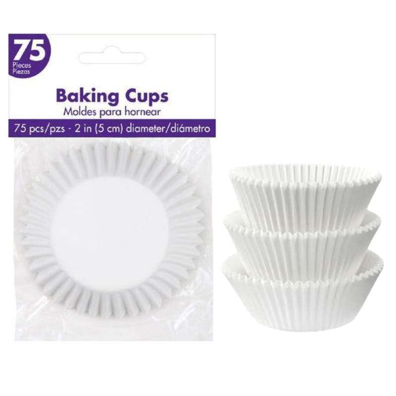 White 5cm Baking Cups (Pack of 75)