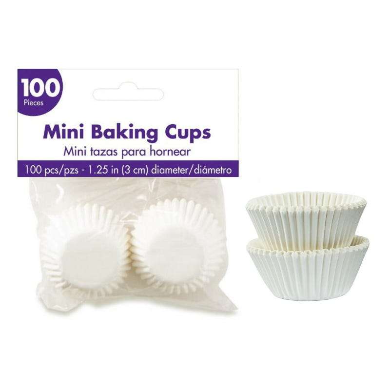 White Mini 3cm Baking Cups (Pack of 100)