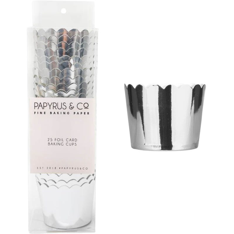 Silver Foil Baking Cups 44mm (Pack of 25)