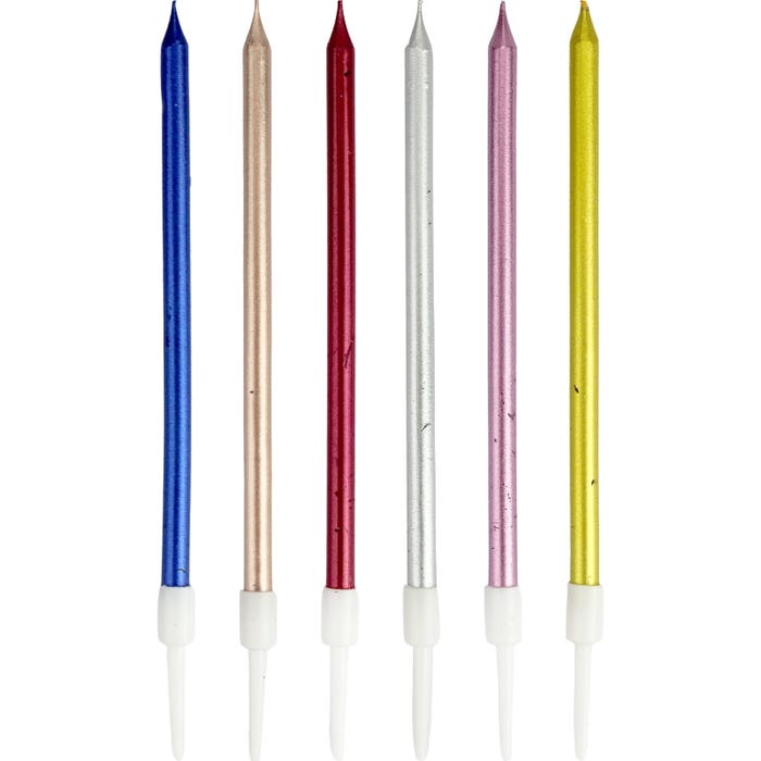 Metallic Assorted Birthday Candles (Pack of 6)