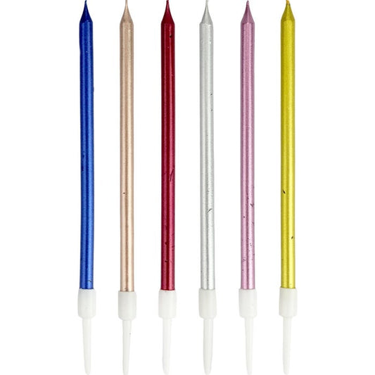 Metallic Assorted Birthday Candles (Pack of 6)