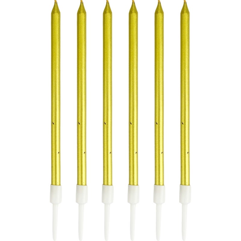 Metallic Gold Birthday Candles (Pack of 6)