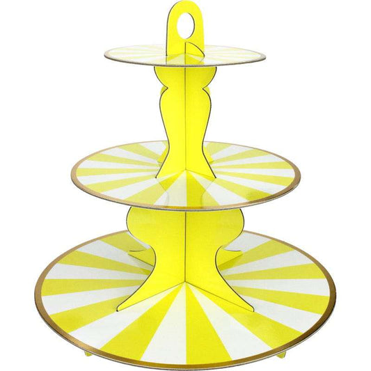 Yellow & White Candy Stripe Cupcake Stand