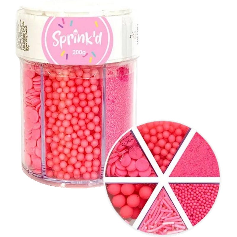 Sprink'd Hot Pink 6 Section Mixed Sprinkle Jar