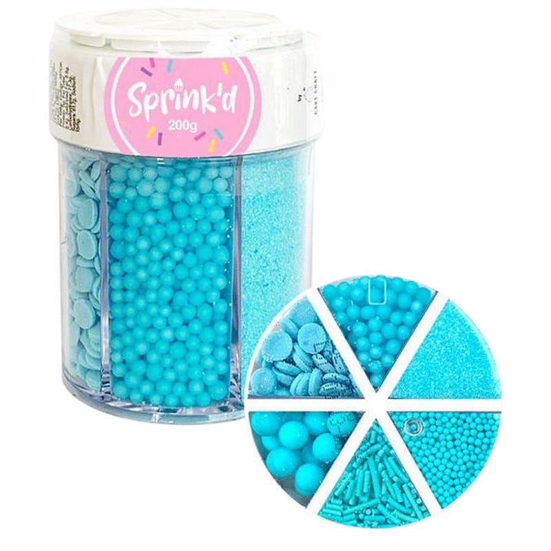 Sprink'd Light Blue 6 Section Mixed Sprinkle Jar