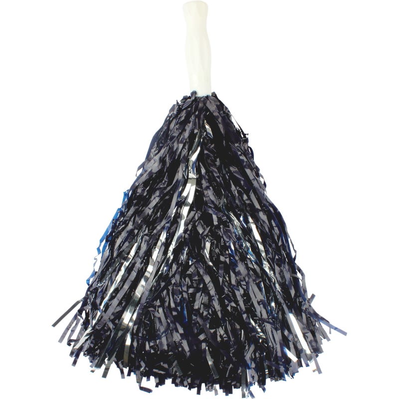 Navy Blue and Silver Pom Pom (1 Piece)