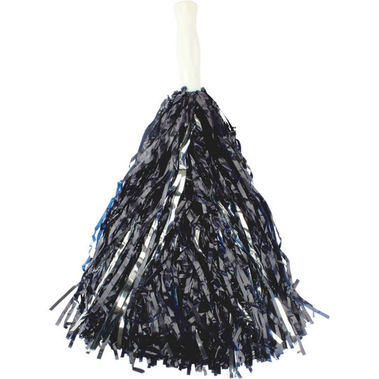 Navy Blue and Silver Pom Pom (1 Piece)