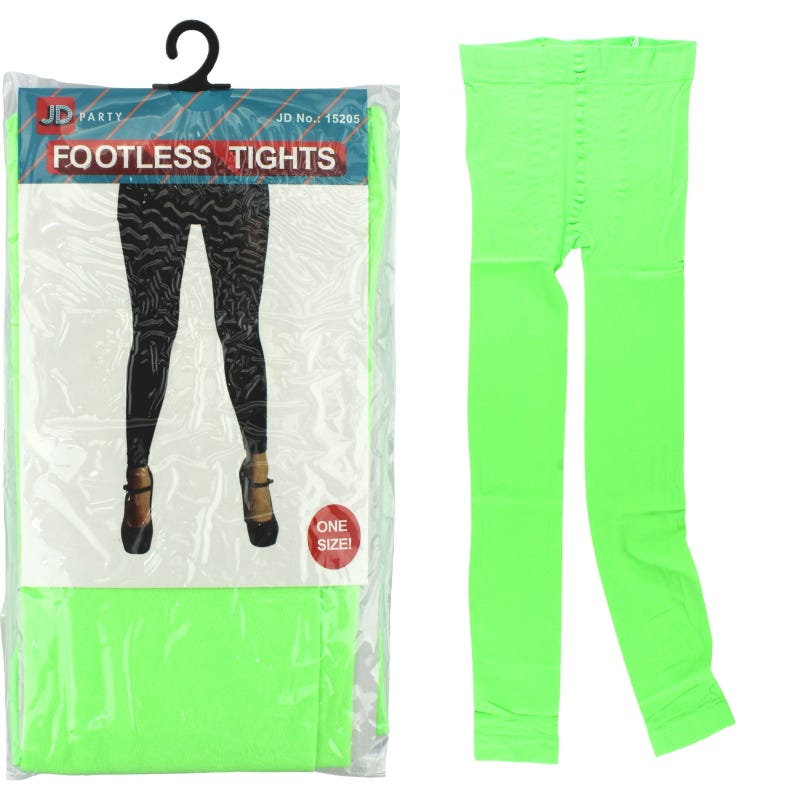 Neon Green Footless Tights (1 Pair)