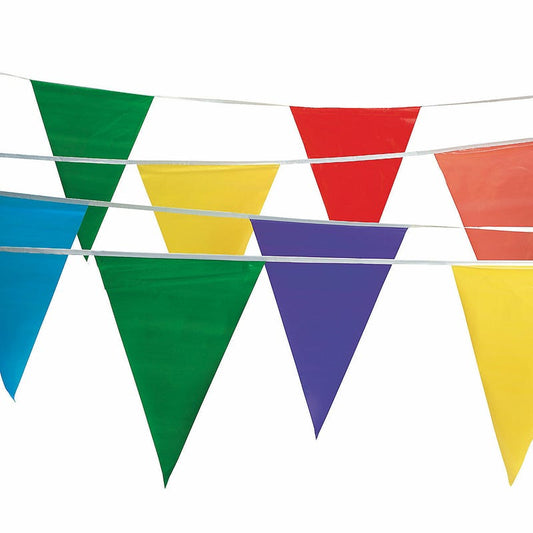 Multi-Coloured Plastic Pennant Banner 30m