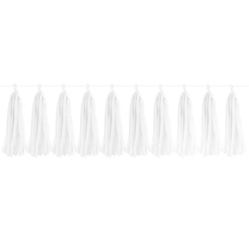 White Tissue Paper Tassel Garland Kit