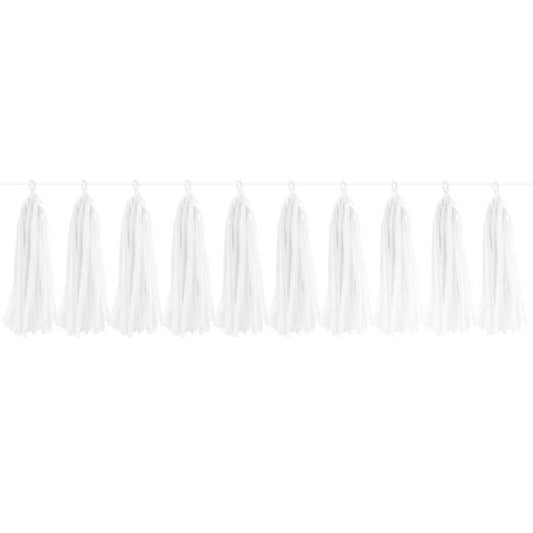 White Tissue Paper Tassel Garland Kit