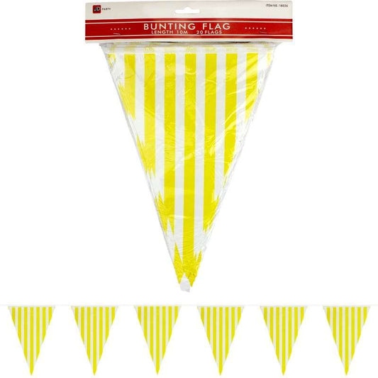 Yellow and Yellow Striped Paper Flag Banner (10m)