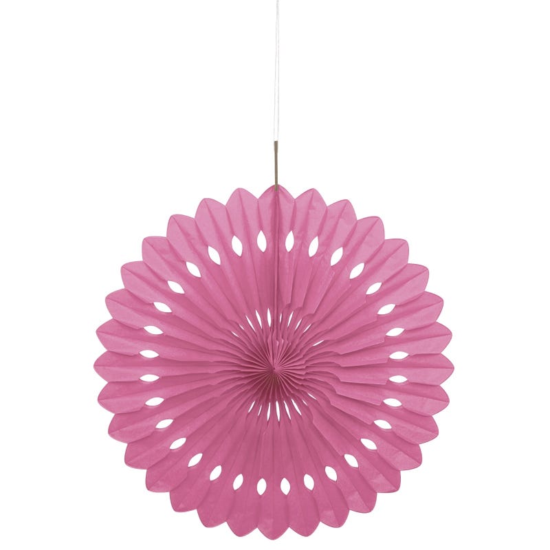 Pink Decorative Tissue Fan 40cm