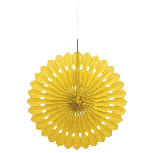 Yellow Decorative Tissue Fan 40cm