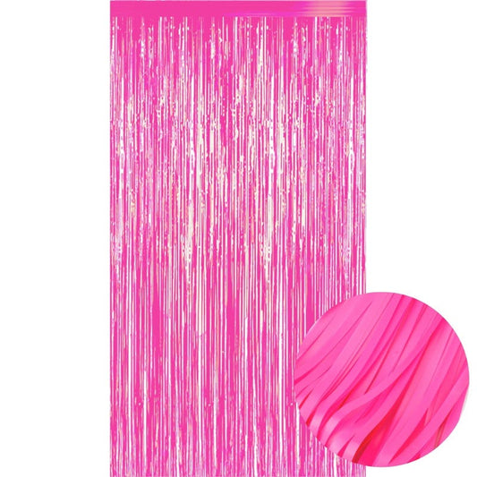 Neon Pink Plastic Backdrop Curtain 100cm x 200cm