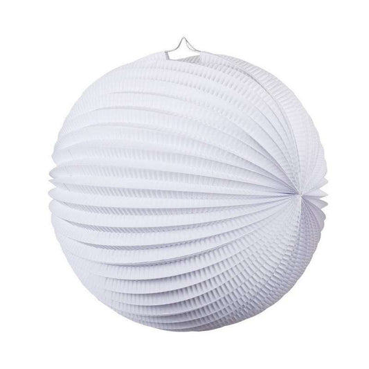 White Accordion Paper Lantern 25cm