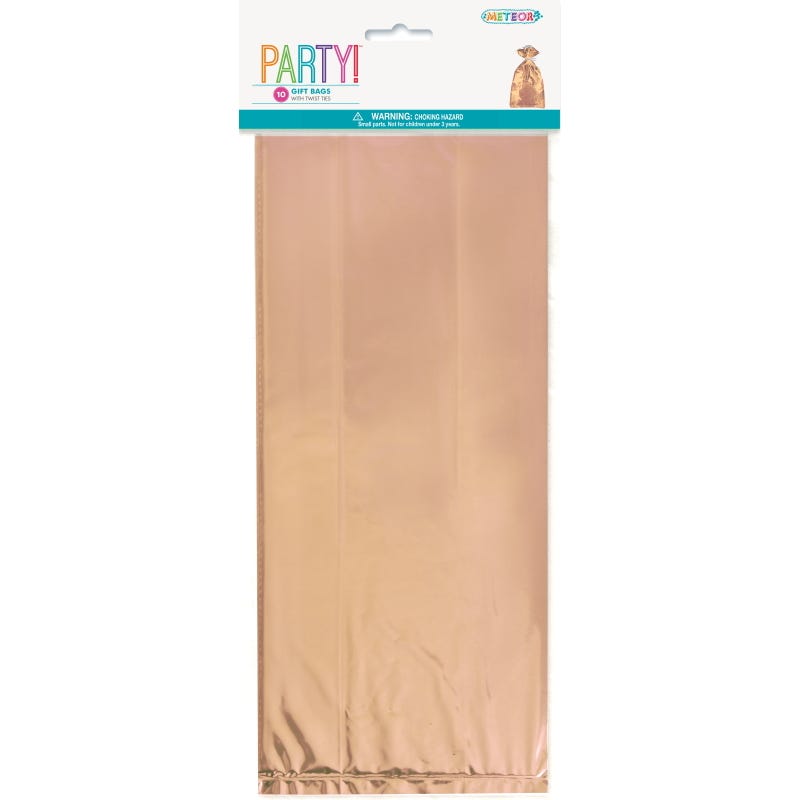 Rose Gold Cellophane Treat Bags (Pack of 10)