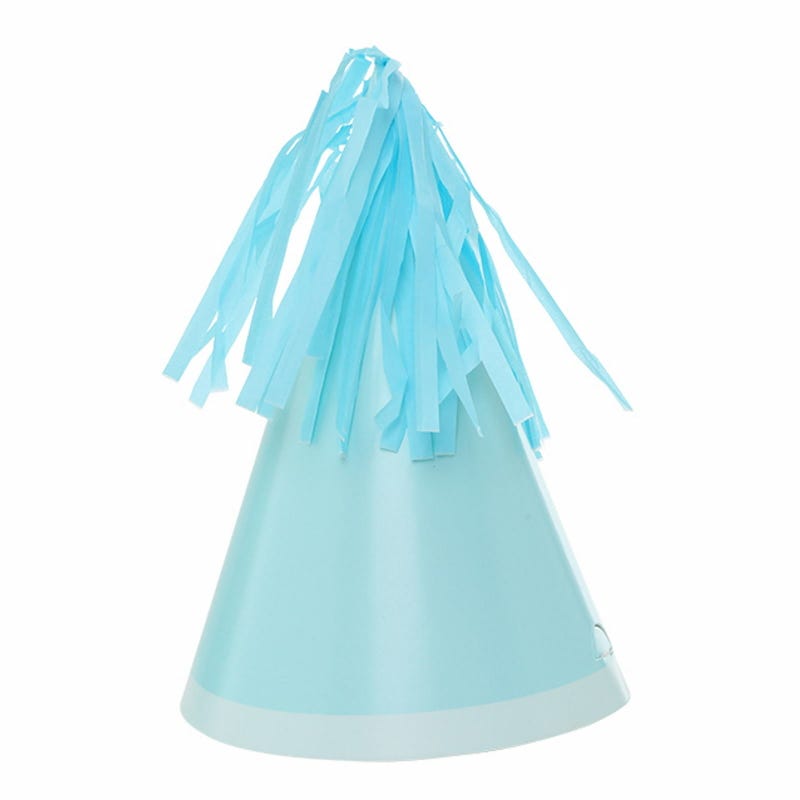 Pastel Blue Tassel Topper Party Hats (Pack of 10)