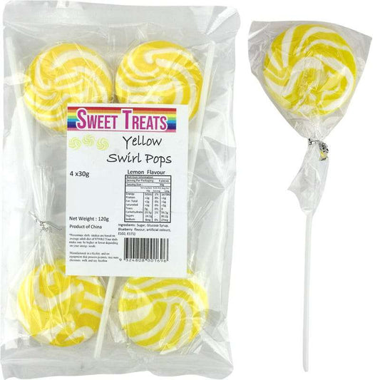 Yellow Swirl Lollipops (Pack of 4)