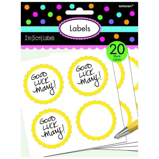 Yellow Favour Labels (Pack of 20)