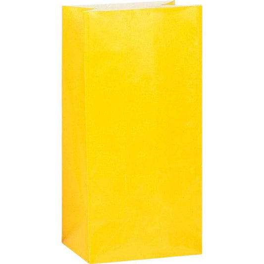 Yellow Paper Lolly/Treat Bags (Pack of 12)