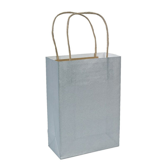 Silver Paper Favour Bags (Pack of 12)