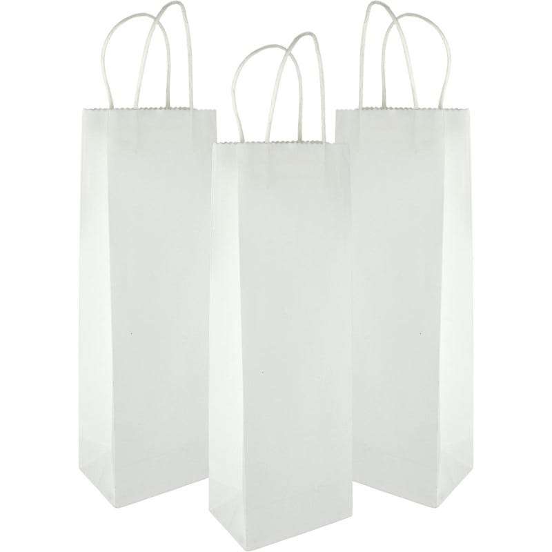 White Paper Bottle Bags 35cm x 11.5cm x 8cm (Pack of 3)