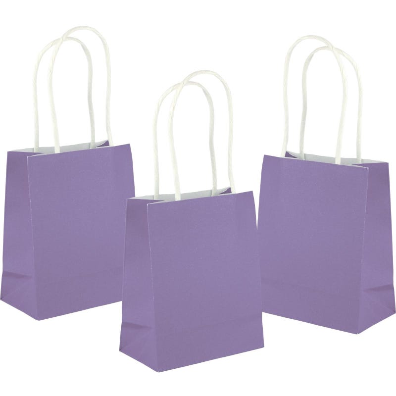 Purple Kraft Paper Gift Bags 13.5cm (Pack of 5)