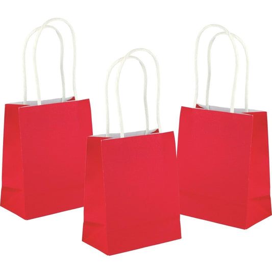 Red Kraft Paper Gift Bags 13.5cm (Pack of 5)