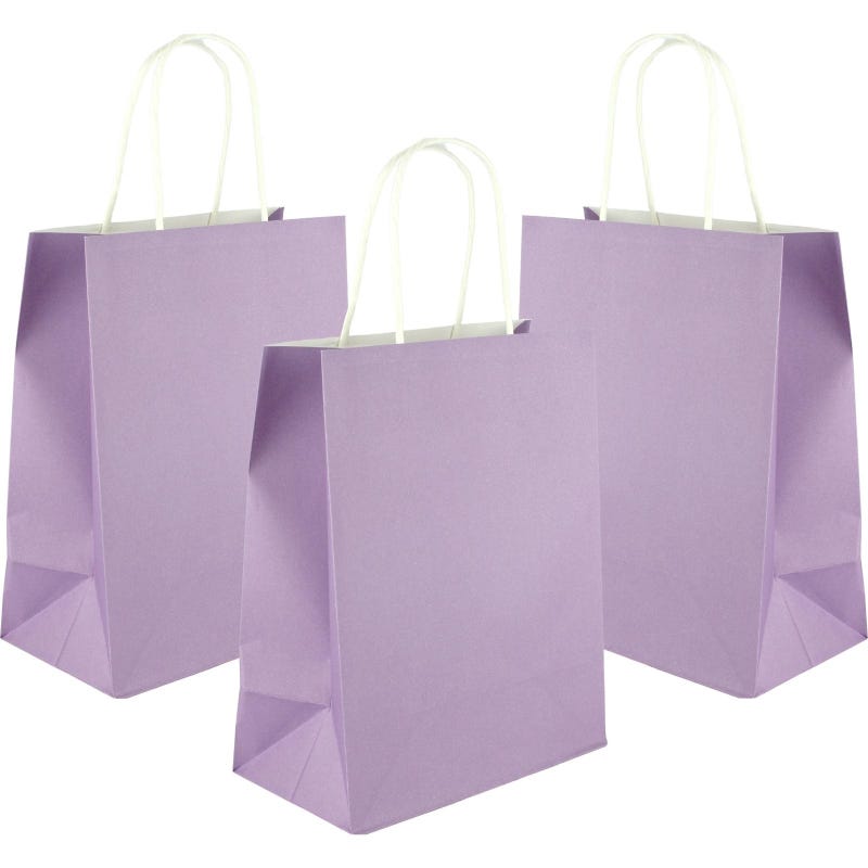 Purple Kraft Paper Gift Bags 22cm (Pack of 5)