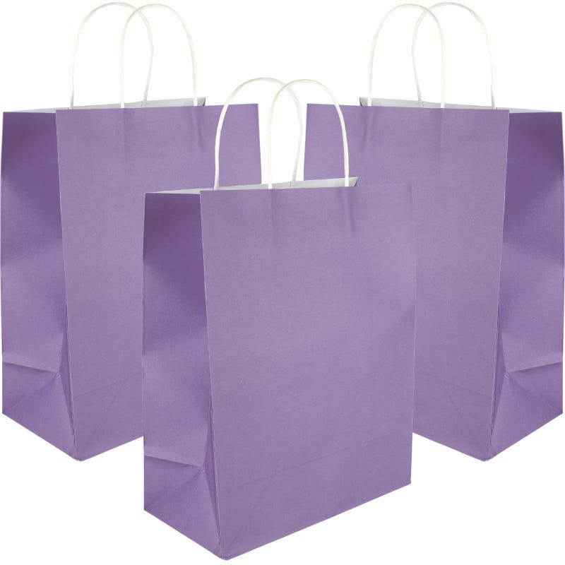 Purple Kraft Paper Gift Bags 32cm (Pack of 5)