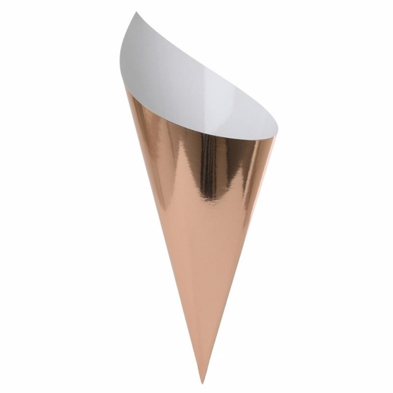 Rose Gold Metallic Paper Snack Cones (Pack of 10)