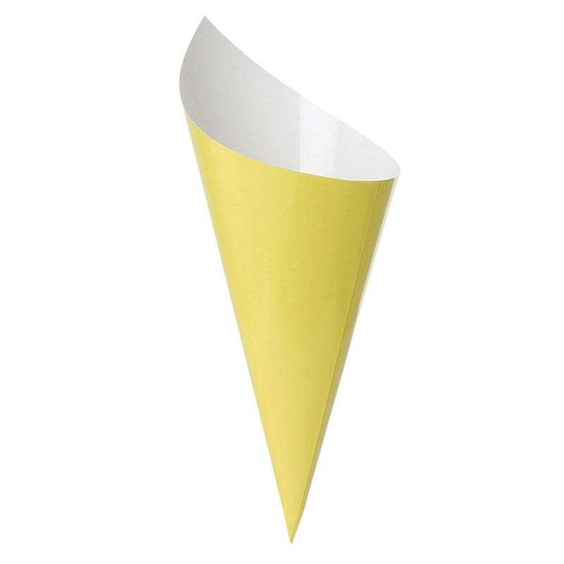 Yellow Paper Snack Cones (Pack of 10)