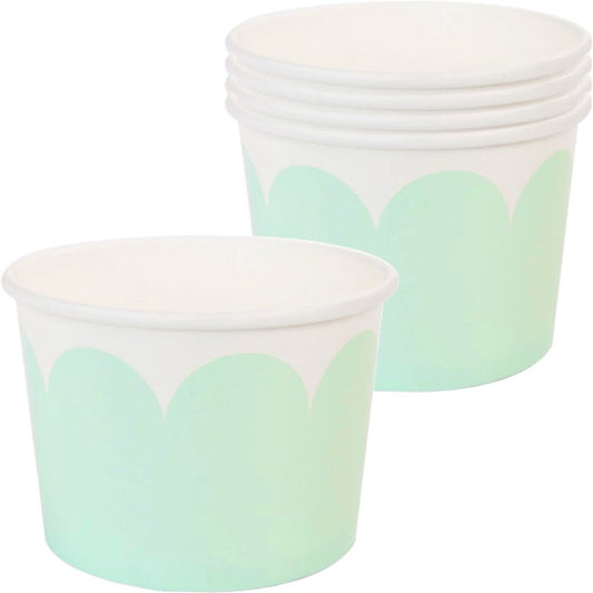 Mint Green & White Scalloped Snack Cups (Pack of 5)