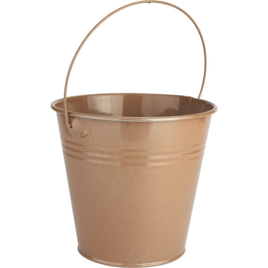 Rose Gold Metal Bucket 12cm