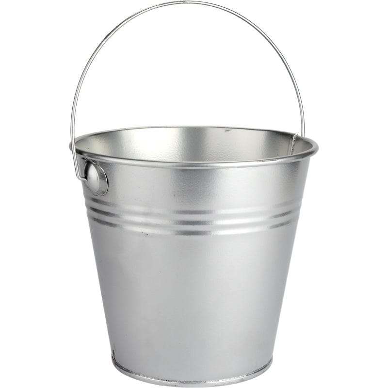 Silver Metal Bucket 12cm