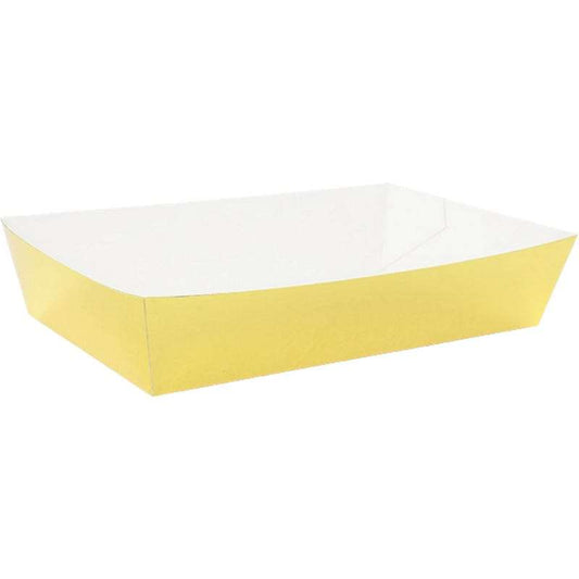 Yellow Paper Food Trays 19cm x 11cm (Pack of 10)