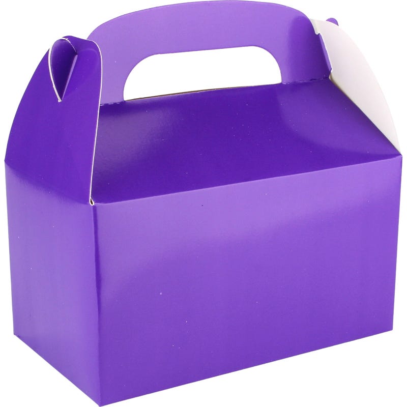 Purple Lolly/Treat Boxes with Handle (Pack of 6)